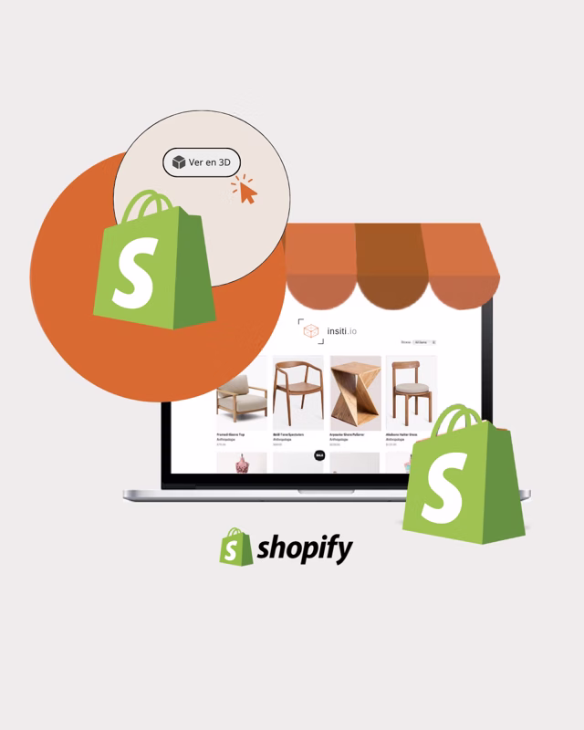El visor 3D de insiti abierto dentro de una ficha de producto de Shopify